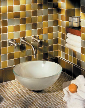 Sandhill Industry’s jewel-like recycled glass tiles are fired at lower temperatures than regular tile to save energy. (907) 451-6508, sandhillind.com.